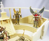 Les Chevaliers du Zodiaque - Bandai France 1988 - Presentoir display de magasin Stade Colisée et figurines