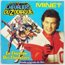 Les Chevaliers du Zodiaque - Disque 45Tours - La Chanson des Chevaliers (Bernard Minet) - AB Kid 1988