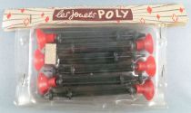 Les Jouets Poly 6 Fléchettes Plastiques Embout Caoutchouc Rouge Neuf Blister