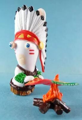 Les Lapins Cr�tins - Figurine Pvc Ubisoft - Lapin Chef Indien Signaux de Fum�e