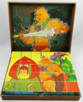 Les Maitres de l\'Univers - Jeu d\'éveil Mallette de 30 cubes illustrés - France Jouets 1984