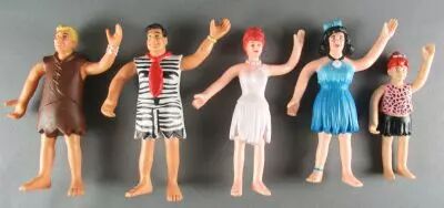 Les Pierrafeu - Mattel 1983 - S�rie de 5 Figurines Flexibles 