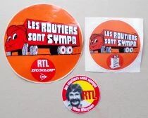 Les Routiers sont Sympa - 3 x Vintage Stickers RTL Max Meynier