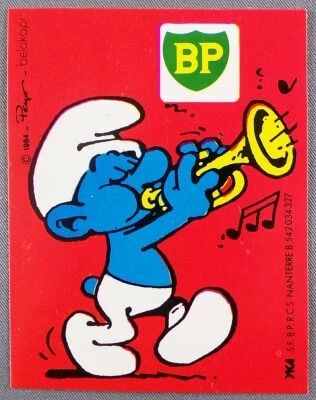 Les Schtroumpfs - Autocollant BP - Schtroumpf Trompettiste