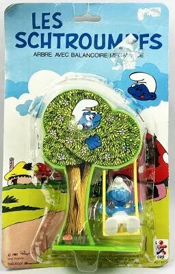 Les Schtroumpfs - C�ji - Arbre avec balan�oire m�canique (neuf en blister re-scell�)