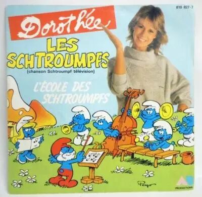 Les Schtroumpfs - Disque 45T - L\'�cole des Schtroumpfs - AB Prod. 1983