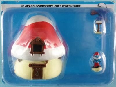 Les Schtroumpfs - Editions Hachette - Le Village - N�01 : Le Grand Schtroumpf Chef d\'Orchestre + son Pupitre + son Laboratoire