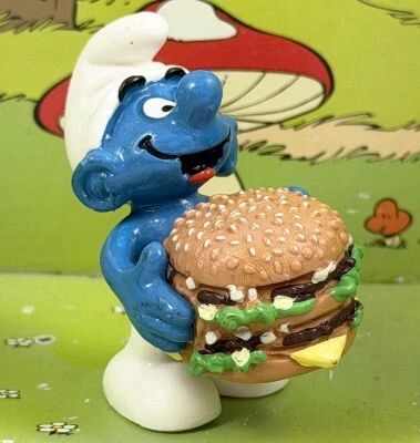 Les Schtroumpfs - McDonald\'s 1996 (20158) Schtroumpf avec Hamburger (MD9610)