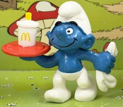 Les Schtroumpfs - McDonald\'s 1996 (20162) Schtroumpf garcon de caf� (MD9607)