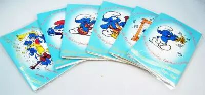 Les Schtroumpfs - Papo 1983 - Lot de 6 Cartes de Voeux Musicales Schtroumpfs
