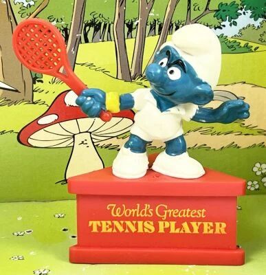Les Schtroumpfs - Schleich - 20049 Schtroumpf tennisman (coup droit) socle rouge