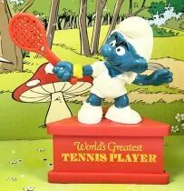 Les Schtroumpfs - Schleich - 20049 Schtroumpf tennisman (coup droit) socle rouge