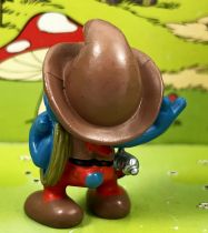 Les Schtroumpfs - Schleich - 20122 Schtroumpf cowboy (lasso ocre) Made in Portugal