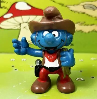 Les Schtroumpfs - Schleich - 20122 Schtroumpf cowboy (Made in Portugal)