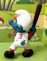 Les Schtroumpfs - Schleich - 20129 Schtroumpf Baseballeur \ Num&eacute;ro 3\  (Made in Portugal)