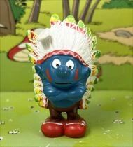 Les Schtroumpfs - Schleich - 20144 Schtroumpf chef indien (mocassins rouges / peintures face rouges)