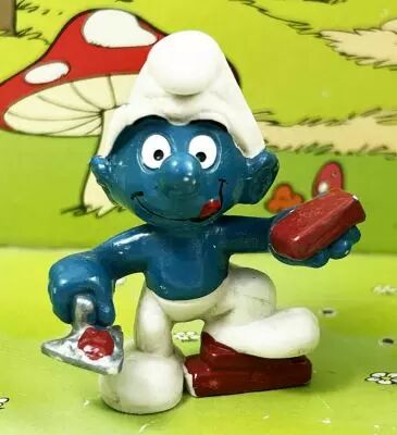 Les Schtroumpfs - Schleich - 20148 Schtroumpf ma�on (brique rouge)