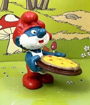 Les Schtroumpfs - Schleich - 20180 Grand Schtroumpf pizza (Made in Portugal)