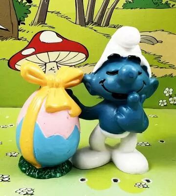 Les Schtroumpfs - Schleich - 20490 Schtroumpf de P�ques avec oeuf bleu & rose