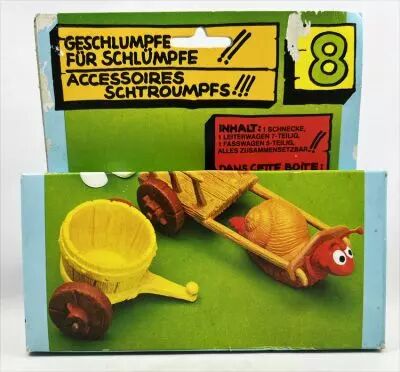 Les Schtroumpfs - Schleich - 40100 Escargot et Chariot - Super Accessoire N�8 (neuf en boite)