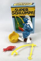 Les Schtroumpfs - Schleich - 40207 Schtroumpf pêcheur (neuf en boite) 