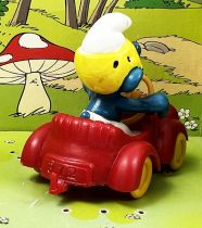Les Schtroumpfs - Schleich - 40210 Schtroumpf conduisant voiture rouge