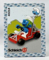 Les Schtroumpfs - Schleich - 40218 Schtroumpf Conducteur de Kart (Neuf en Boite New Look)
