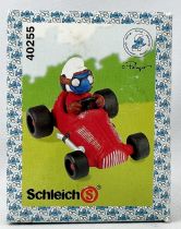 Les Schtroumpfs - Schleich - 40255 Schtroumpf avec Voiture de Course (Boite New Look)