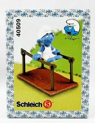 Les Schtroumpfs - Schleich - 40509 Schtroumpf gymnaste avec barres parall�les (Boite New Look)