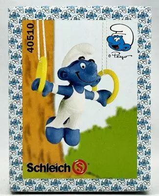 Les Schtroumpfs - Schleich - 40510 Schtroumpf Gymnaste (anneaux) Boite New Look