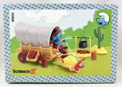 Les Schtroumpfs - Schleich - 40603 Le Chariot B�ch� (Boite New Look) 