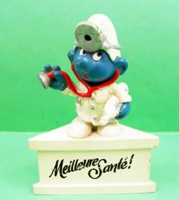 Les Schtroumpfs - Schleich - Schtroumpf docteur \'\'Meilleure Sant�!\'\' (socle blanc) 01