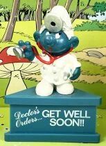 Les Schtroumpfs - Schleich / Wallace Berrie Co. - 20037 Schtroumpf docteur (socle bleu)
