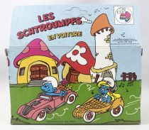 Les Schtroumpfs - Voiture métal Esci/Orli Jouet - Cabriolet mauve de Gargamel (neuf en boite)