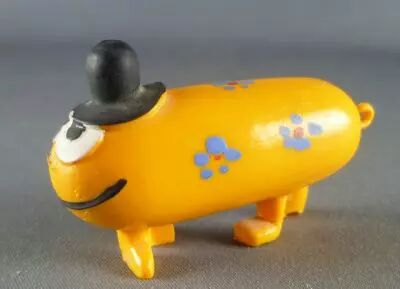 Les Shadoks - Figurine Jim - Gibi � 4 pattes jaune orang� fleurs bleues