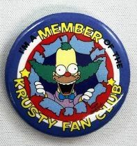 Les Simpsons - Badge : \ I\'m Member of the Krusty Fan Club\  (1990)