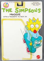 Les Simpsons - Mattel 1990 - Lot de 8 cardbacks : Homer, Marge, Bart, Lisa, Maggie, Nelson, Bartman, Rev\'n Go Racer