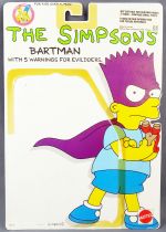 Les Simpsons - Mattel 1990 - Lot de 8 cardbacks : Homer, Marge, Bart, Lisa, Maggie, Nelson, Bartman, Rev\'n Go Racer