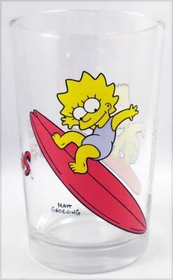 Les Simpsons - Verre � moutarde Amora - Bart et Lisa font du surf