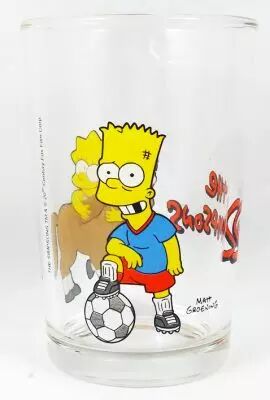 Les Simpsons - Verre � moutarde Amora - Bart footballeur, Lisa et son poney