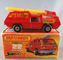 Lesney Matchbox Superfast 22 Blaze Buster Camion Pompier Proche Neuf Boite