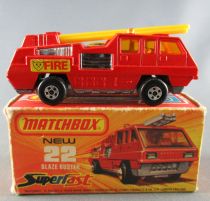 Lesney Matchbox Superfast 22 Blaze Buster Camion Pompier Proche Neuf Boite