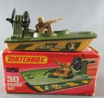 Lesney Matchbox Superfast 30 Swamp Rat Bateau Patrouille Militaire Neuf Boite