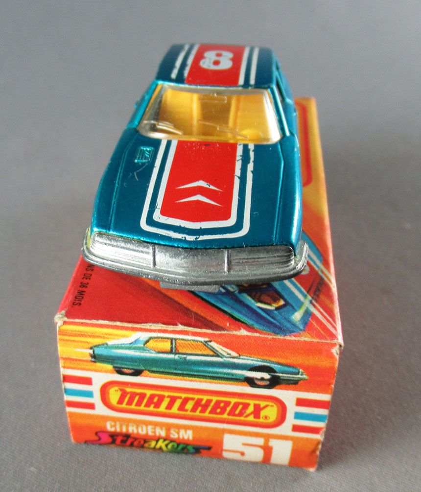 Lesney Matchbox Superfast 51 Citroën SM Streakers Near Mint in Box