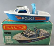 Lesney Matchbox Superfast 52 Bateau Police Launch Neuf Boite