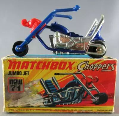 Lesney Matchbox Superfast 71 Choppers Jumbo Jet Moto Neuf Boite