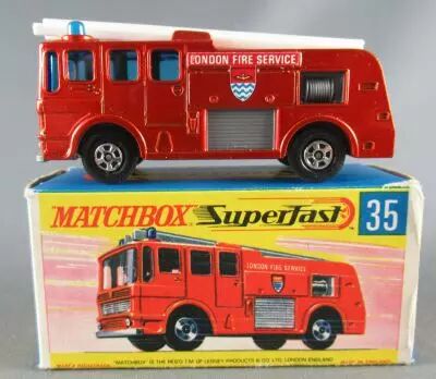 Lesney Matchbox Superfast N�35 Camion Pompier Merry Weather Neuf Boite