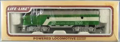 Life-Like 8688 Ho Usa Burlington Northern Loco Diesel F-7A n� 9700 Eclairage Neuf Boite