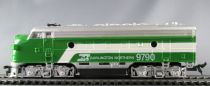 Life-Like 8688 Ho Usa Burlington Northern Loco Diesel F-7A n° 9700 Eclairage Neuf Boite