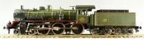 Liliput 10470 Ho Sncf Loco Vapeur 230 F 317 Troyes Vert Noir Eclairage Proche Neuf Boite